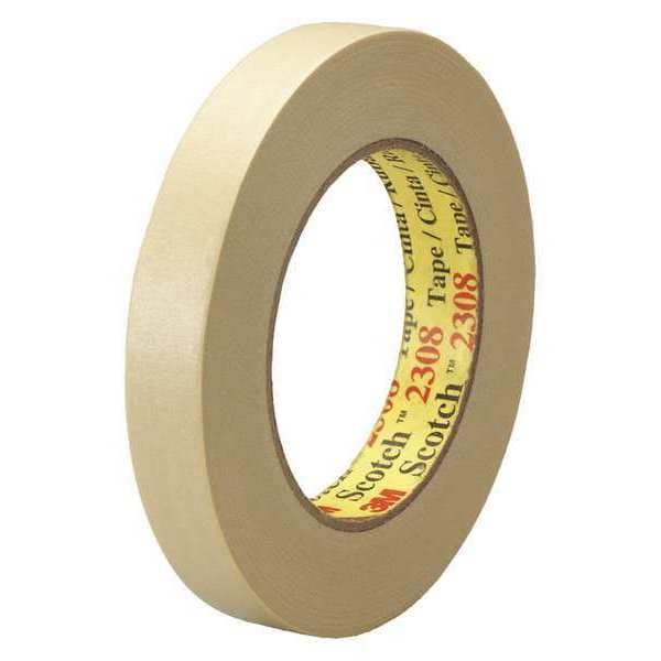 Cinta de enmascarar Scotch 3M™ 2308, 5.5 Mil, 3/4" x 60 yardas, Natural, 12 piezas por caja - T934230812PK