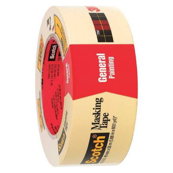 Cinta de enmascarar Scotch 3M™ 2050, 5.0 Mil, 2" x 60 yardas, Natural, 24/Estuche - T9372050
