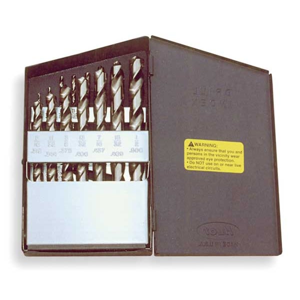 Cle-Line 15PC 3/8 Reduced Shank General Purpose Jobber Drill Set Cle-Line 1900 Steam Oxide HSS 1/16-1/2x1/32 - C21156