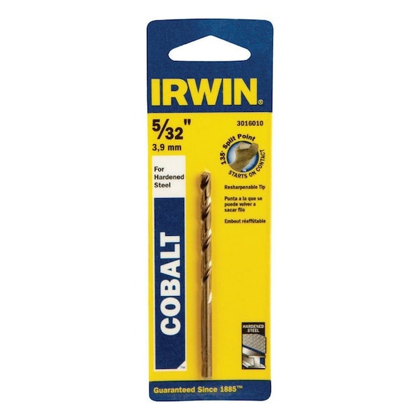 Irwin Irwin 5/32 in. X 3-1/8 in. L Cobalt Alloy Steel Drill Bit Straight Shank 1 pc - 3016010