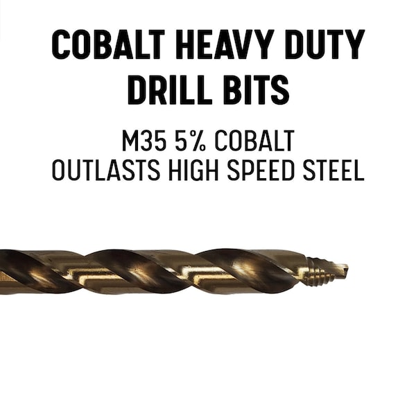 Drill America 9/32" Stepped Point Cobalt Drill Bit with 3-Flat Shank - ZO-GSC9/32