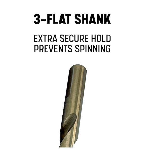 Drill America 9/32" Stepped Point Cobalt Drill Bit with 3-Flat Shank - ZO-GSC9/32