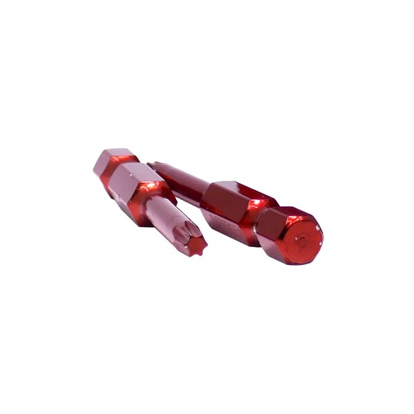 Pwr Drive T-15 2-inch Torx Driver Bit, Red Zinc Finish, 2PK - TDBPWT152MR