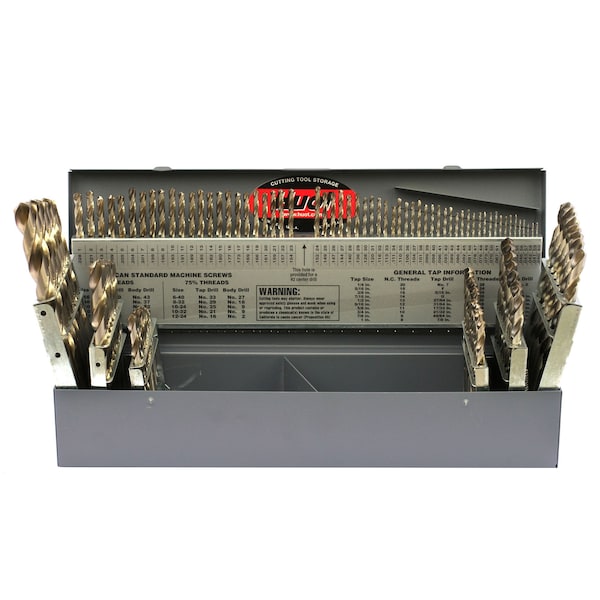 Drillco 115PC DRILL SET 1/16-1/2 BY 64ths #1-60 A-Z - 200B0115