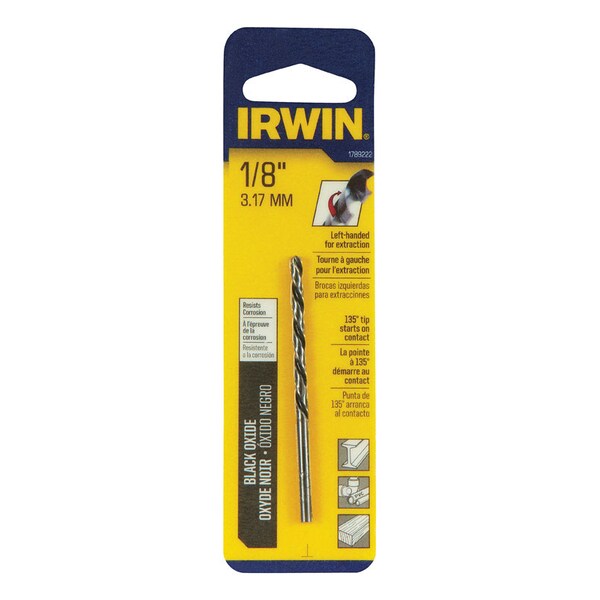 Irwin Irwin 1/8 in. X 2-3/4 in. L High Speed Steel Left Hand Drill Bit Round Shank 1 pc - 1789222