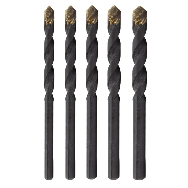 Drill America 3/16" - 1/2" x 6" 5 Piece Carbide Tipped Masonry Drill Bit Set - DAMSET