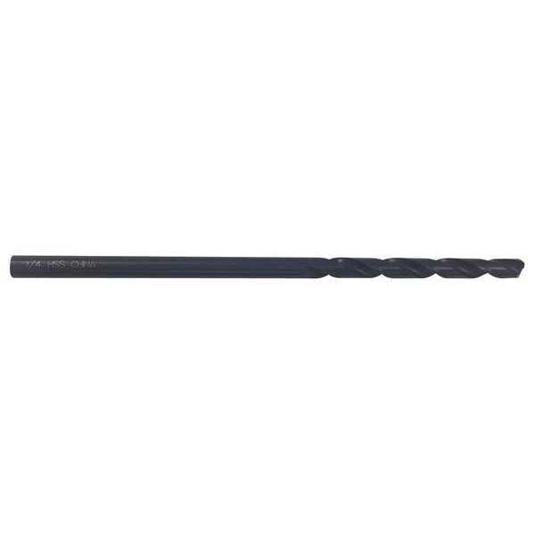 Westward Aircraft Drill, 1/4x12 In, HSS, Blk Oxide - 5TVK9