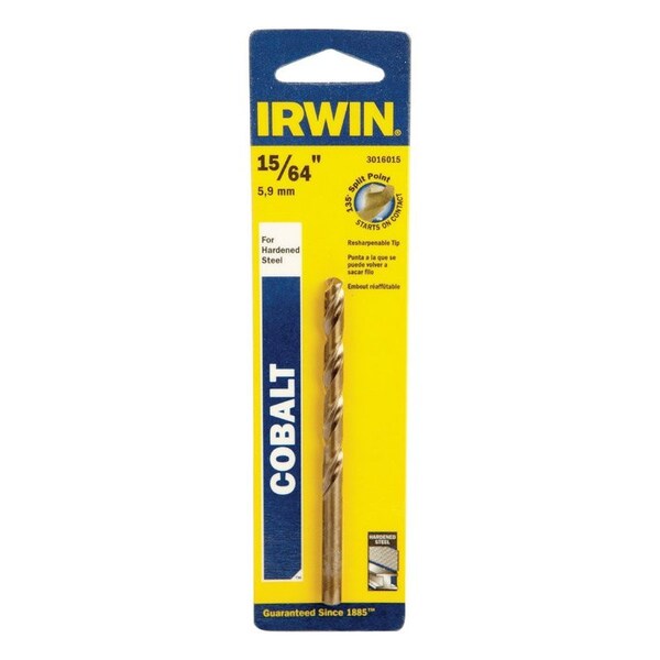 Irwin Irwin 15/64 in. X 3-7/8 in. L Cobalt Alloy Steel Drill Bit Straight Shank 1 pc - 3016015