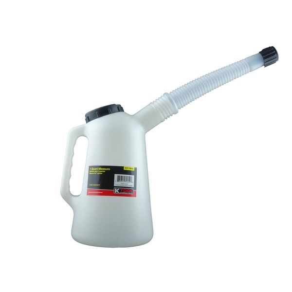 K-Tool International Plastic Measure Flex Spout W/Lid, 1 Qt - KTI74649