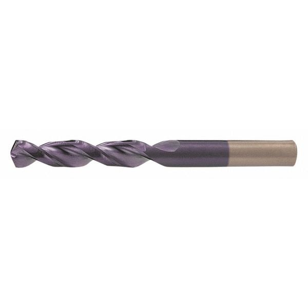 Cleveland Screw Machine Drill Bit, 19/32 in Size, 135  Degrees Point Angle, Cobalt, TiAlN Finish - C15084