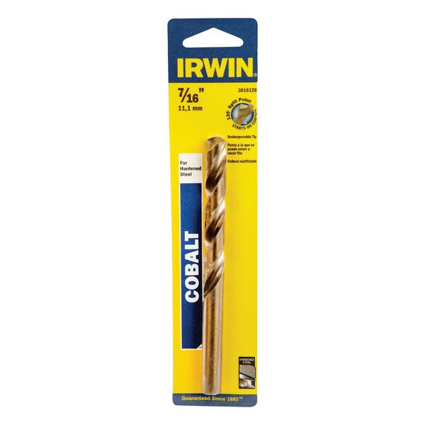 Irwin Irwin 7/16 in. X 5-1/2 in. L Cobalt Alloy Steel Drill Bit Straight Shank 1 pc - 3016128