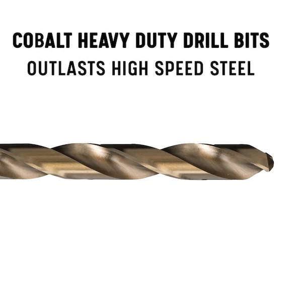 Drill America 21 Piece Cobalt Jobber Length Drill Bit Set, 1/16" - 3/8", DWDCO Series - DWD21J-CO-SET