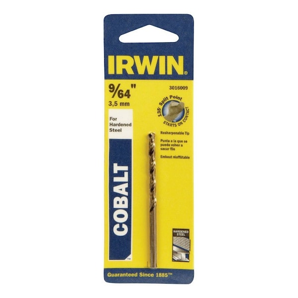 Irwin Irwin 9/64 in. X 2-7/8 in. L Cobalt Alloy Steel Drill Bit Straight Shank 1 pc - 3016009