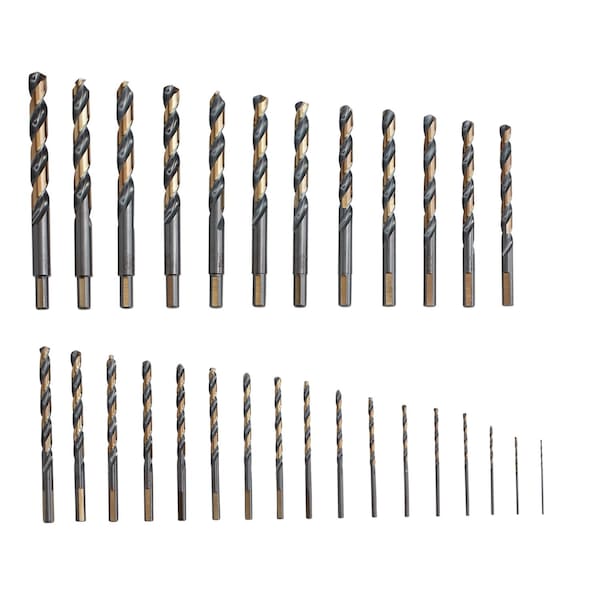 Hanson 29 Piece Black and Gold Metal Index Drill Bit Set - 3018005
