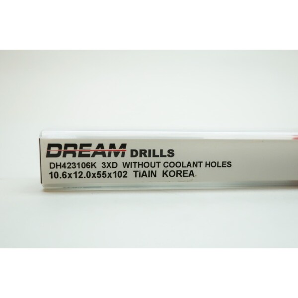 Yg-1 Tool Dream Drill 10.6X12.0X55X102 3Xd Carbide 10.6Mm Drill Bit - DH423106K