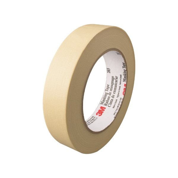 Cinta de enmascarar 3M 203 de 1'' x 60 yardas, paquete de 12 - T93520312PK.
