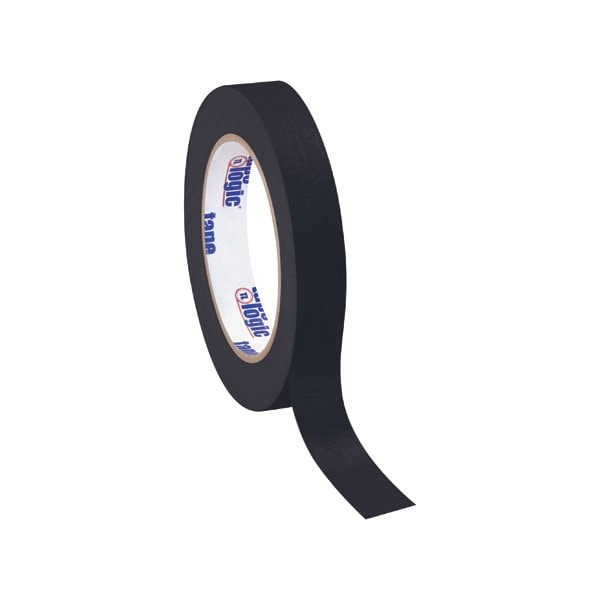 Cinta de enmascarar Tape Logic de 3/4'' x 60 yardas, negra, 12 paquetes - T93400312PKB
