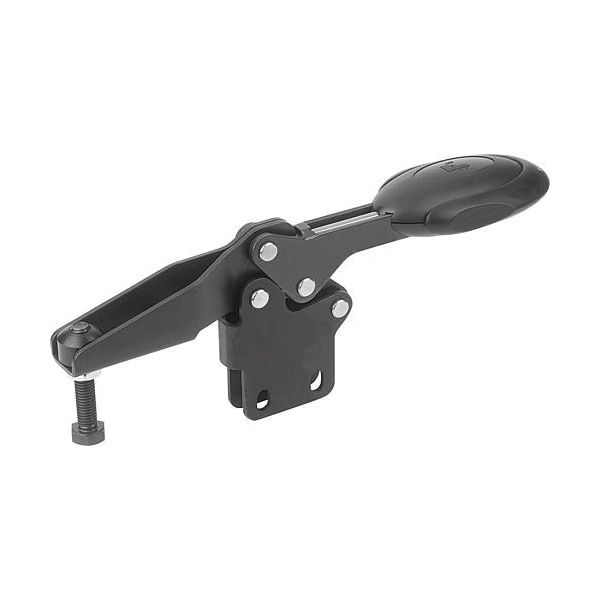 Kipp Horizontal Toggle Clamps w. Safety Lock, straight foot, adj. spindle - K0661.010100