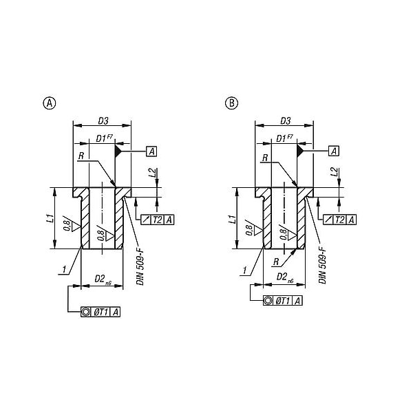 Kipp Drill bushing, DIN 172 Mild steel. Rounded top. IDxODxH: 11.8x18x25 mm - K1022.A1180X25