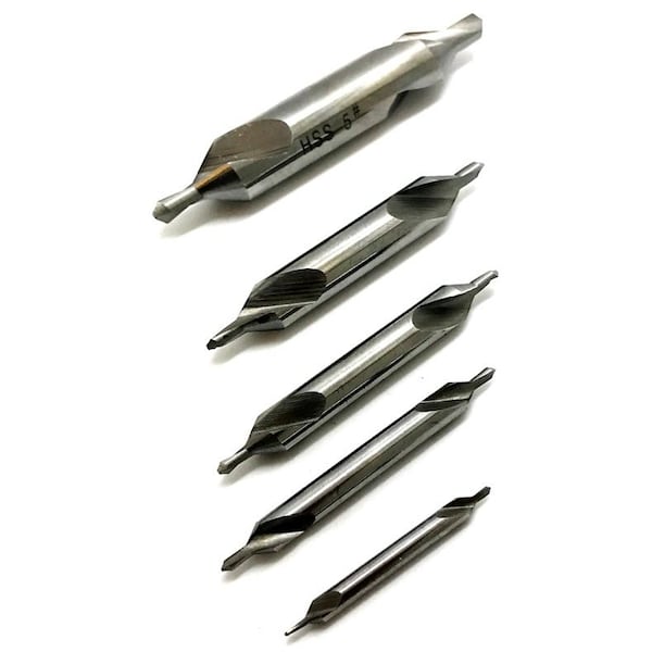 Hhip 5 Piece No.1-No.5 High Speed Steel Center Drill Set - 5000-0020