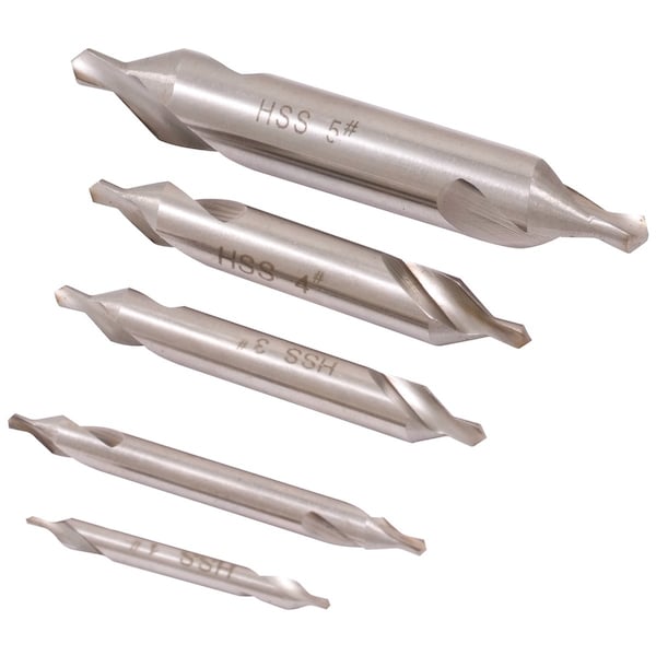 Hhip 5 Piece No.1-No.5 High Speed Steel Center Drill Set - 5000-0020