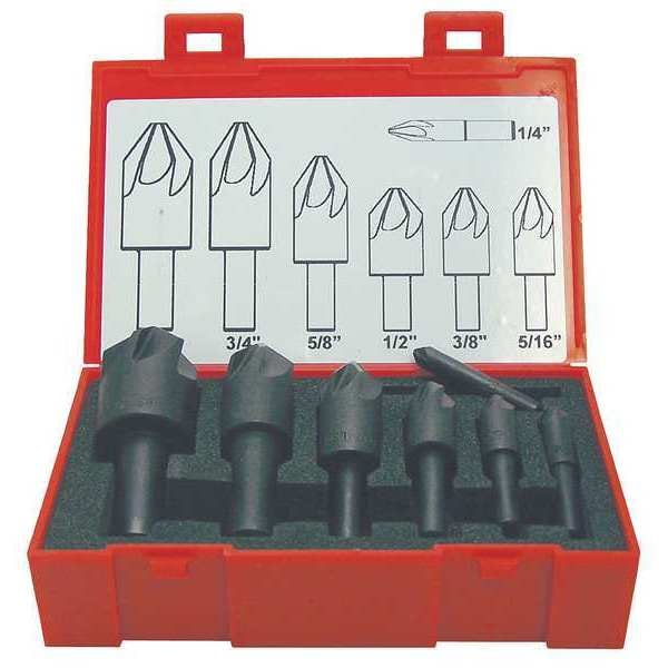 Keo 60 deg 6 Flute 7 piece Countersink Set HSS - 919-000-333