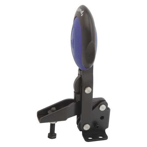 Kipp Toggle Clamp Vertical With Safety Lock, Foot Horiz., Steel Nitrocarb and Oxidized, Blue - K0662.006101