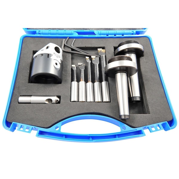 Hhip 2 in. Boring Head Kit With MT2 & MT3 Shanks, Boring Bars & Fly Cutter - 1061-0074