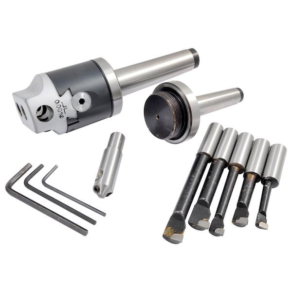 Hhip 2 in. Boring Head Kit With MT2 & MT3 Shanks, Boring Bars & Fly Cutter - 1061-0074