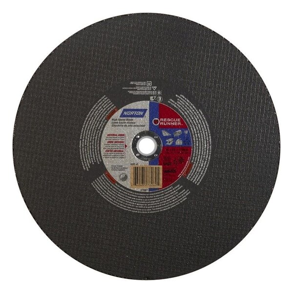 Norton Co HIGH SPEED CUT-OFF BLADES, Type 1 - Rescue, Size: 14 x 1/8 x 1, Maximum RPM: 5400 - 662435-78262