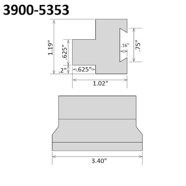 Hhip .625 X 0.75 SGTBN Cut-Off Tool Block - 3900-5353