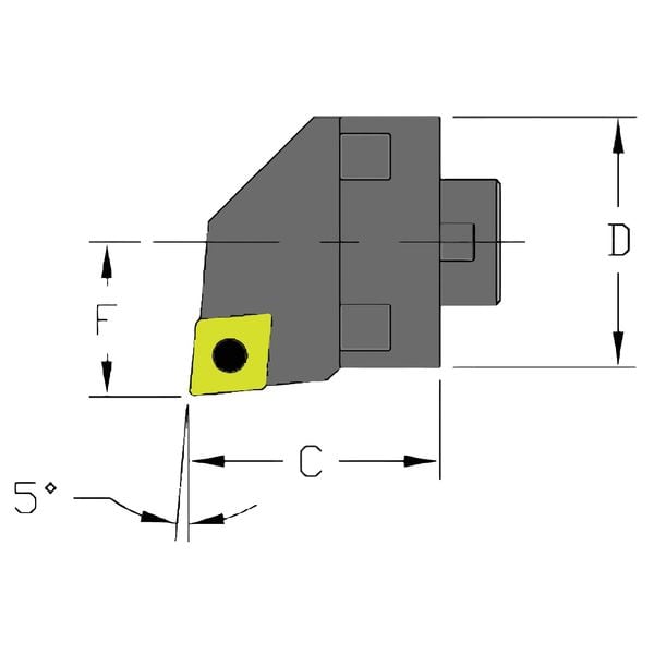 Ultra-Dex Usa Indexable Cutting Head Unit, MH24 SCLCL3-CFT, 1-1/4 in L, Steel, 80 Degrees  Diamond Insert Shape - 912-000-074