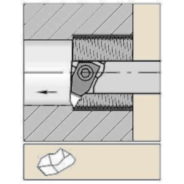 Widia Indexable Thread Turning Tool Holder, A08NER1, 8 in L, High Speed Steel, Top Notch Insert Shape - A08NER1