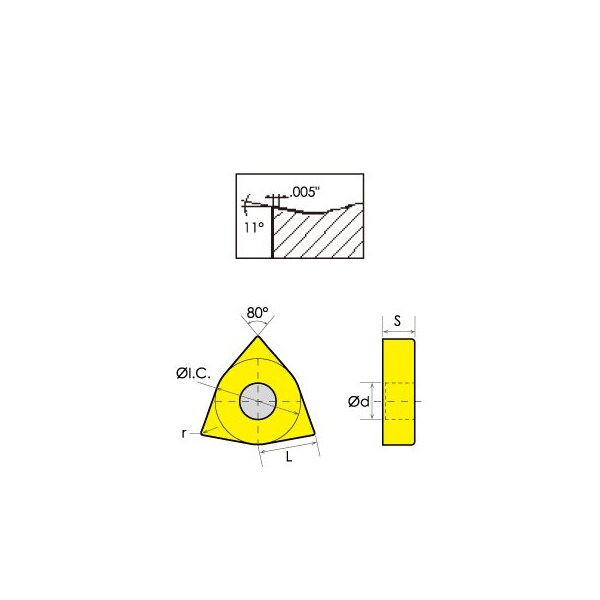 H & H Industrial Products WNMG-332 TiN Coated Carbide Insert - 6052-2332