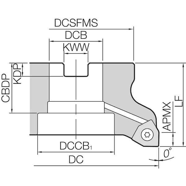 Kyocera Face Mill, MFWN 904000R7T, M-SIX 4.0000" Cutting Dia - MFWN904000R7T