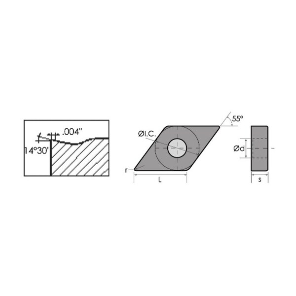 H & H Industrial Products DNMG-433-DM  Black Diamond Coated Insert - 6033-1433