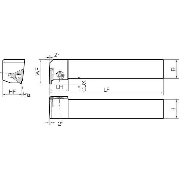 Kyocera External Grooving Toolholder, KGBASL 2525M2215 - KGBASL2525M2215