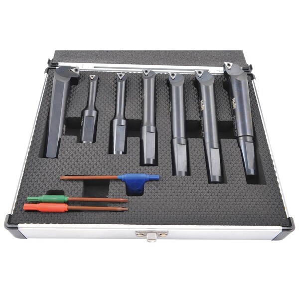H & H Industrial Products 7 Piece 18mm Round Shank Indexable Boring Bar Set - 1001-0718