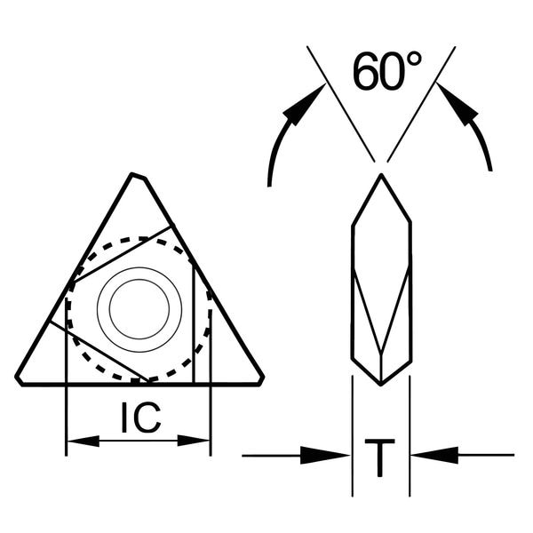 Ultra-Dex Usa Triangle Turning Insert, Triangle, 4, TNMC, 0, Carbide - 913-000-472