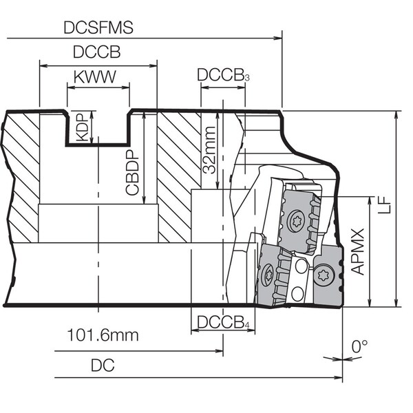Kyocera Face Mill, MSR 200R2M, MSR 200.00mm Cutting Dia - MSR200R2M