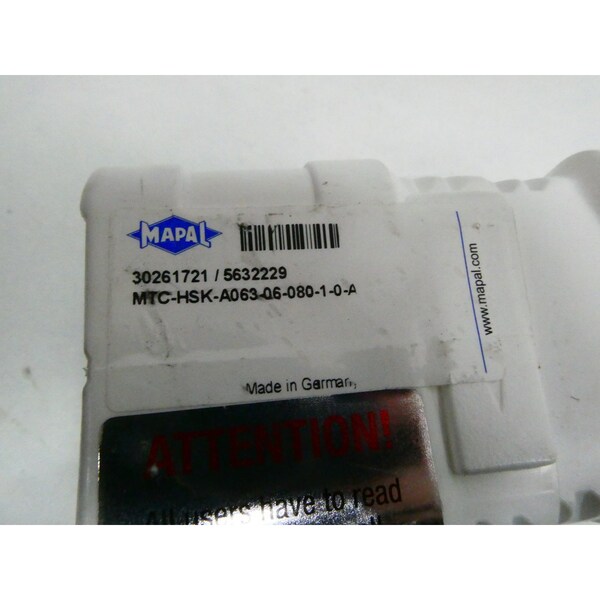 Mapal TOOL HOLDER - MTC-HSK-A063-06-080-1-0-A 30261721