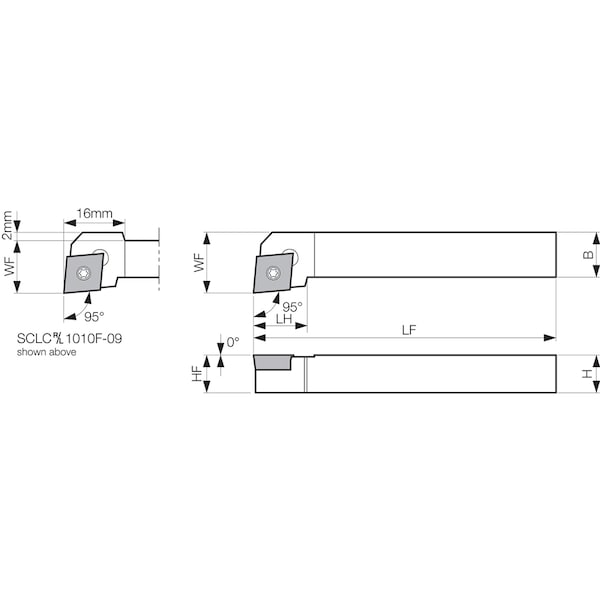 Kyocera Turning Toolholder, SCLCR 123C - SCLCR123C