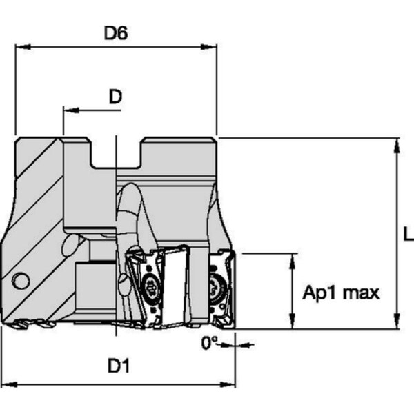 Widia Indexable Face Mill, VSM490-15 - VSM490D250Z06S075XN15
