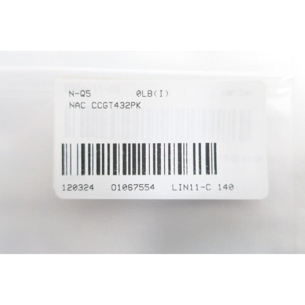 Nac CARBIDE INSERT, 10PK - CCGT432PK