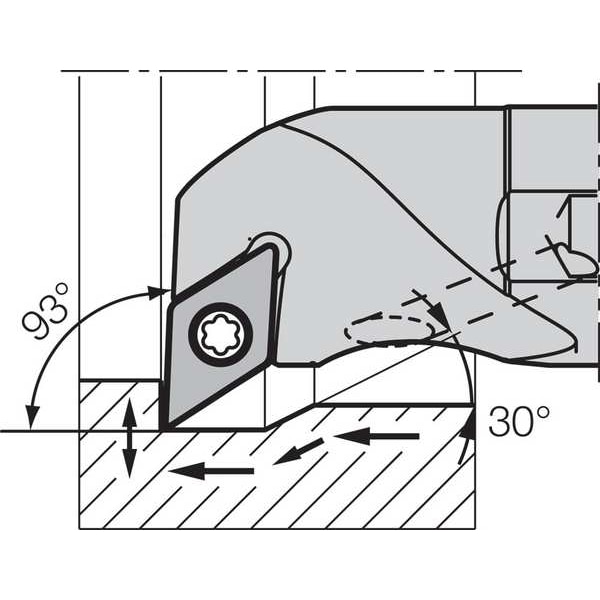 Kyocera Boring Bar, Positive Rake, Leftt-Hand - A16QSDUCL1123AE