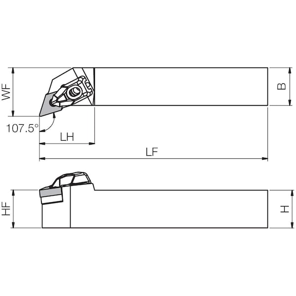 Kyocera Turning Toolholder, DDHNR 2020K1504 - DDHNR2020K1504