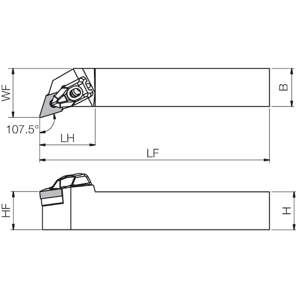 Kyocera Turning Toolholder, DDHNR 2020K1504 - DDHNR2020K1504