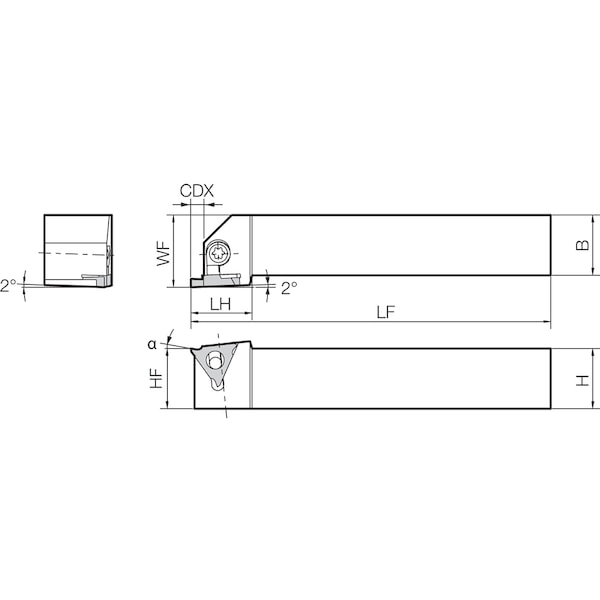 Kyocera External Grooving Toolholder, KGBAL 12415 - KGBAL12415
