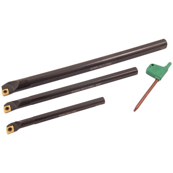 H & H Industrial Products 3 Piece (5/16~3/8 & 1/2") SCLCR Indexable Boring Bar Set - 1001-0020