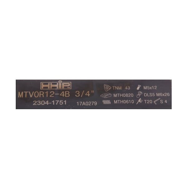 Hhip MTVOR 12-4B Rh Indexable Threading & Turning Holder - 2304-1751